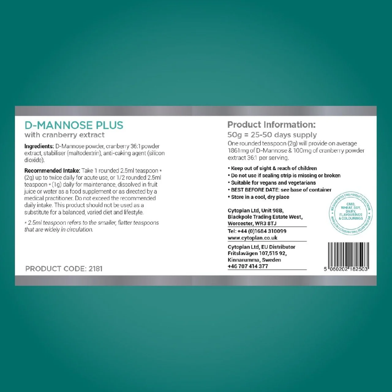 Cytoplan D-Mannose Plus - Image 3