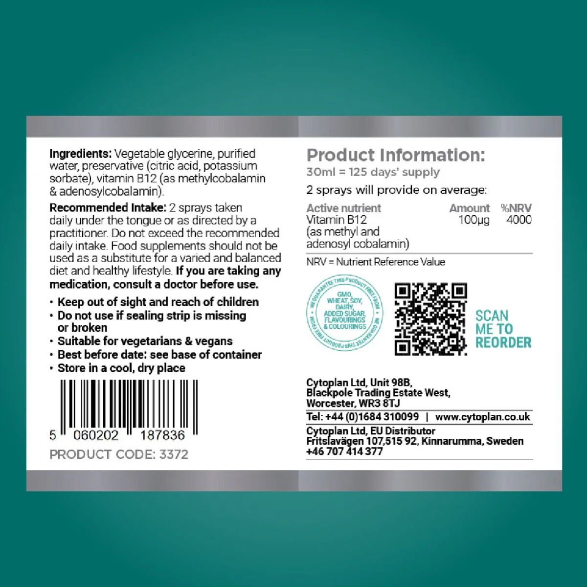 Cytoplan Vitamin B12 spray - Image 2