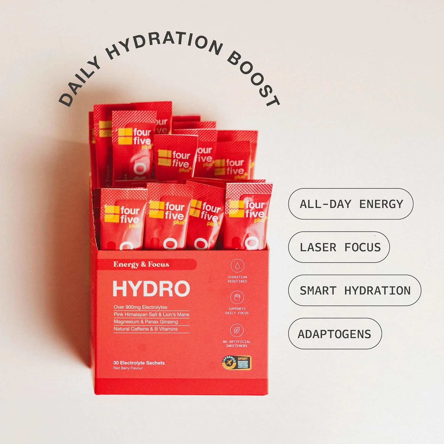 Fourfive Hydro Hydration Energy & Focus Sachets - Image 3