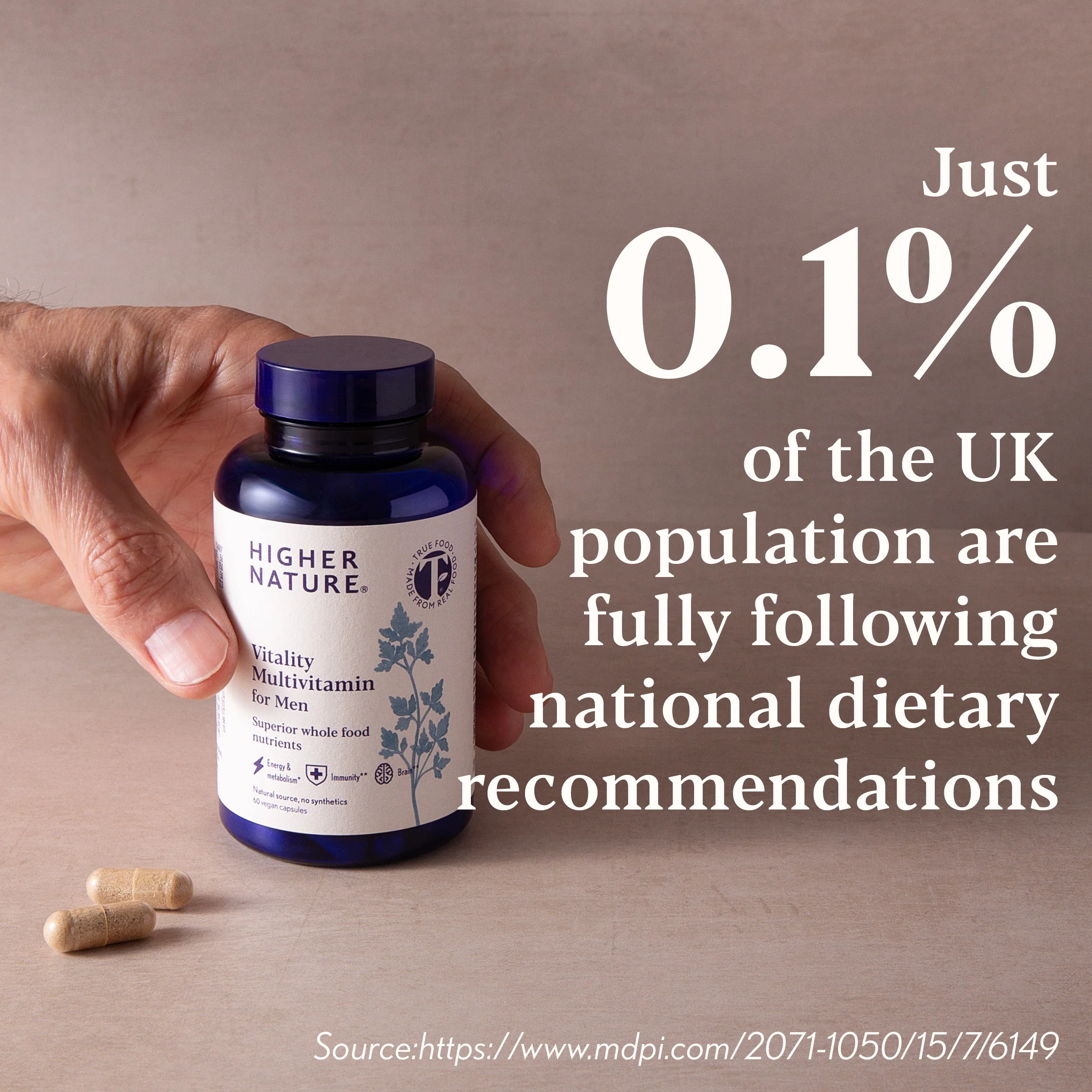 Higher Nature True Food® Vitality Multivitamin for Men - Image 3