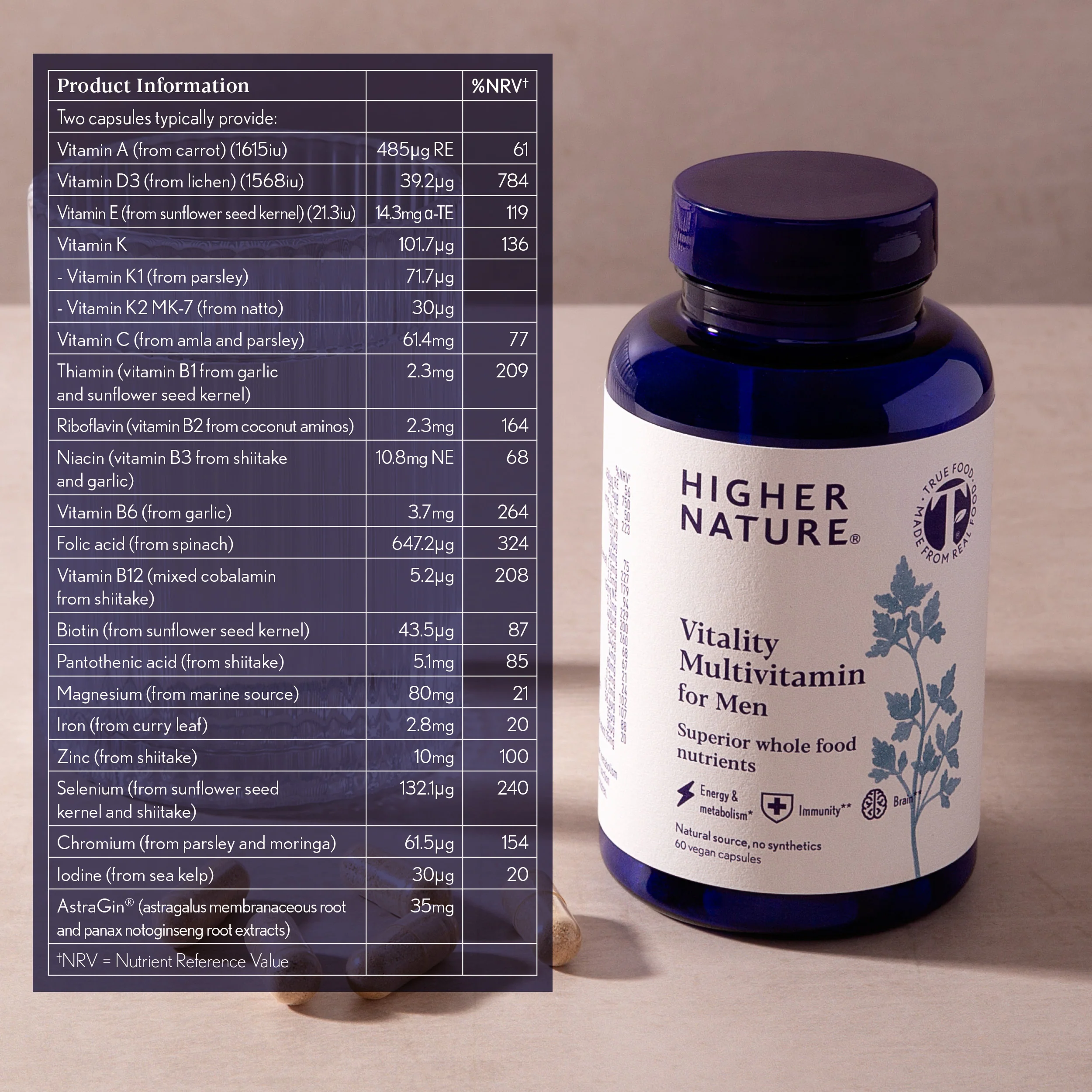 Higher Nature True Food® Vitality Multivitamin for Men - Image 5