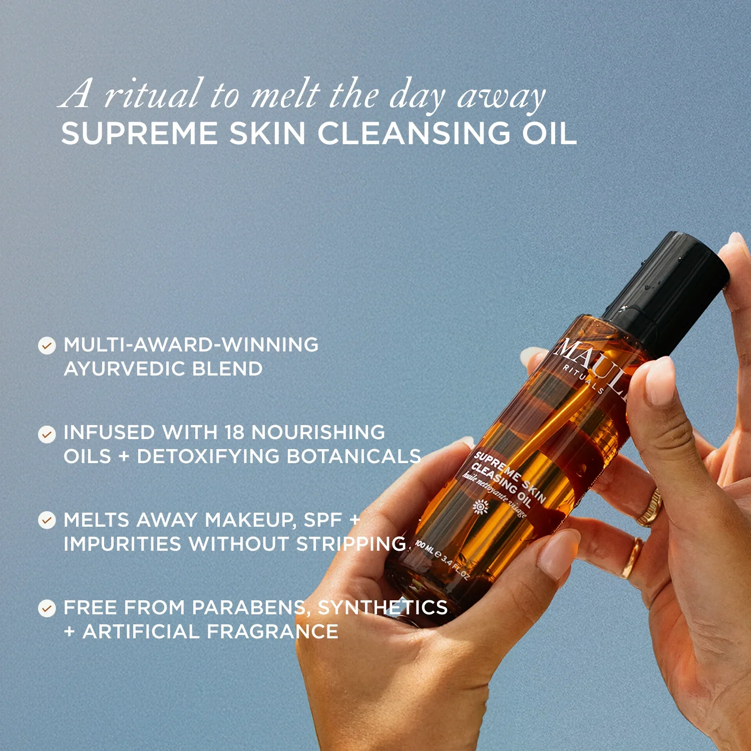 Mauli Rituals Supreme Skin Cleansing Oil + Muslin Cloth - Image 2