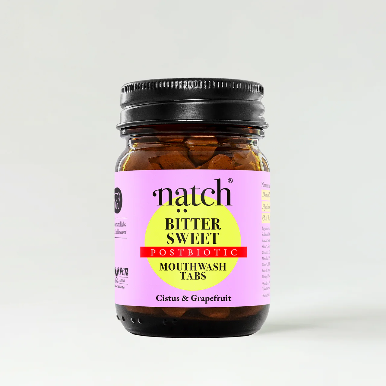 Natch Bitter Sweet Postbiotic Mouthwash Tabs