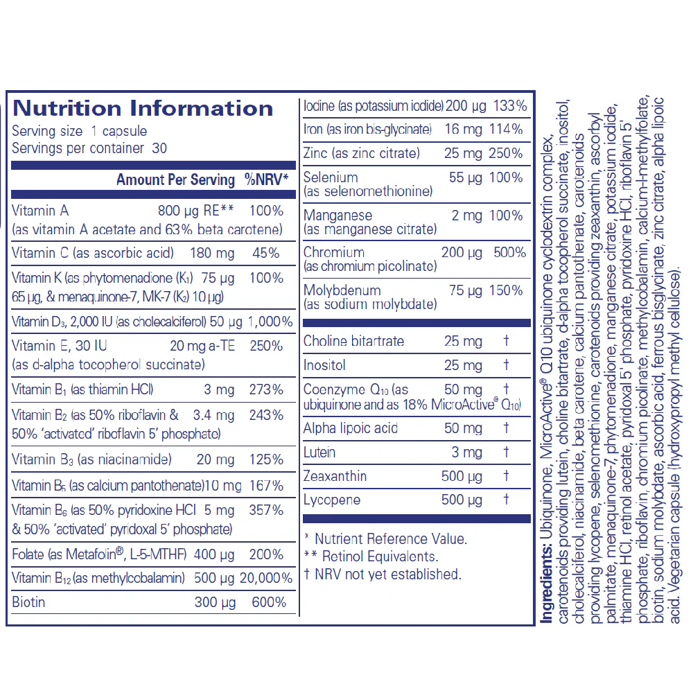 Pure Encapsulations O.N.E Multivitamin with Iron - Image 2